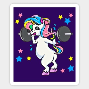 Weight Lifting Unicorn Funny Workout Magnet